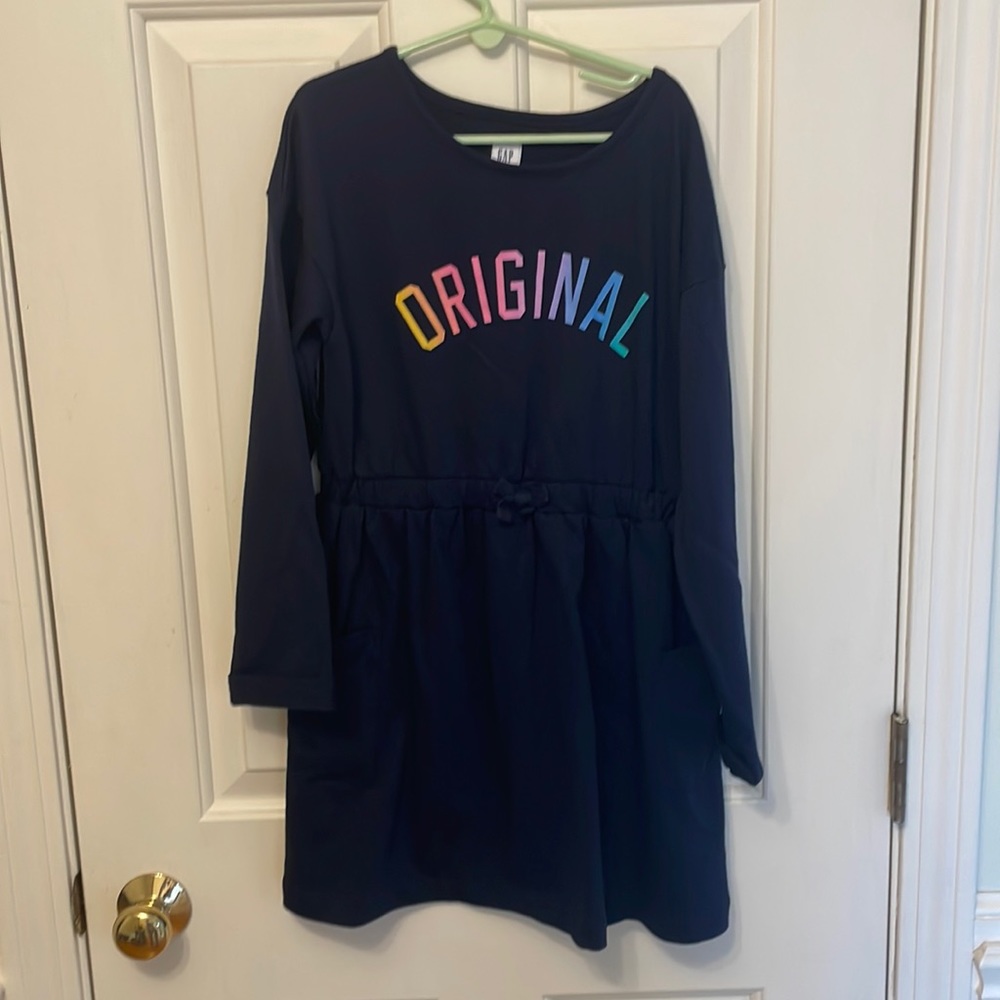 Gap girls dress EUC size medium navy blue with pockets